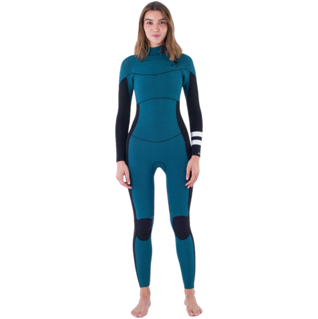2025 Hurley Da Donna Plus 4/3mm Chest Zip Muta WFS0012403 - Black / Sky Blue